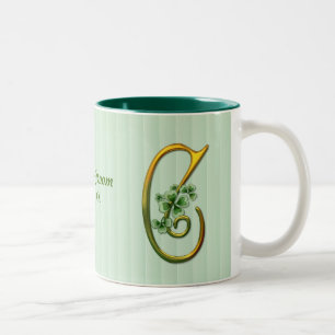 Caneca De Café Em Dois Tons Monograma Dourado irlandês C
