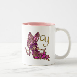 Caneca De Café Em Dois Tons Monograma feericamente de Y