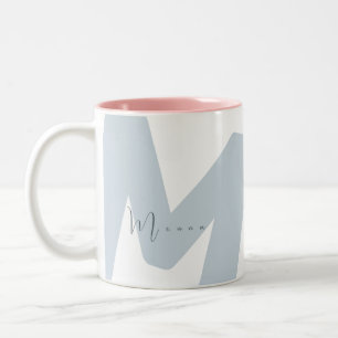 Caneca De Café Em Dois Tons Monograma Inicial Moderníssimo em Tamanho Grande c