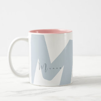 Caneca De Café Em Dois Tons Monograma Inicial Moderníssimo em Tamanho Grande c