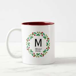 Caneca De Café Em Dois Tons Monograma inicial - Natal