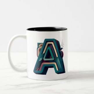 Caneca De Café Em Dois Tons Monograma - Letra A