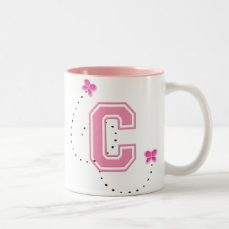 Caneca De Café Em Dois Tons Monograma - Letra C