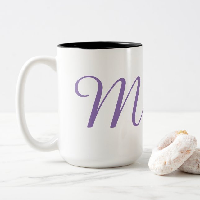 Caneca De Café Em Dois Tons Monograma-M (Com Donut)