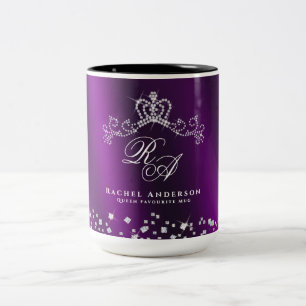 Caneca De Café Em Dois Tons Monograma Magenta com Coloração brilhante