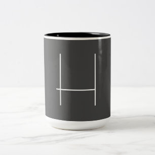 Caneca De Café Em Dois Tons Monograma Nome Próprio Cinza Moderna Minimalista I