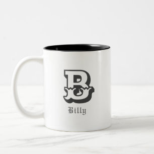Caneca De Café Em Dois Tons Monograma Personalizado do Orgulho Ocidental