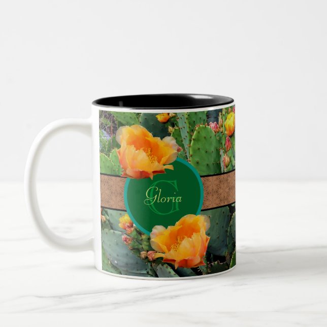 Caneca De Café Em Dois Tons Monograma Personalizado Laranja Pera-Pera-Pera-Per (Esquerda)