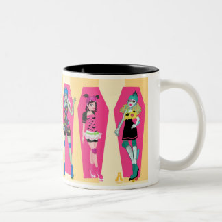 Caneca De Café Em Dois Tons Monster Doll Sexta-Feira Noite Roller Derby Mug