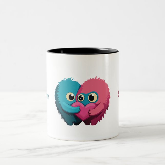 Caneca De Café Em Dois Tons Monster Love (Centro)