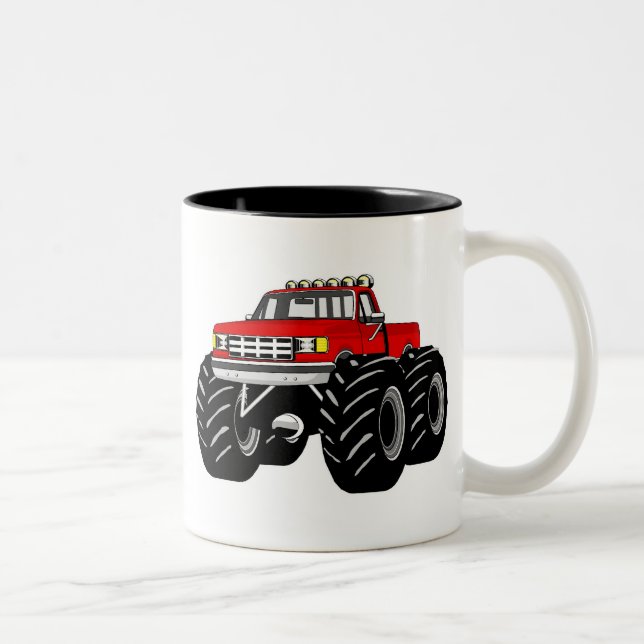 CANECA DE CAFÉ EM DOIS TONS MONSTER TRUCK VERMELHO (Direita)