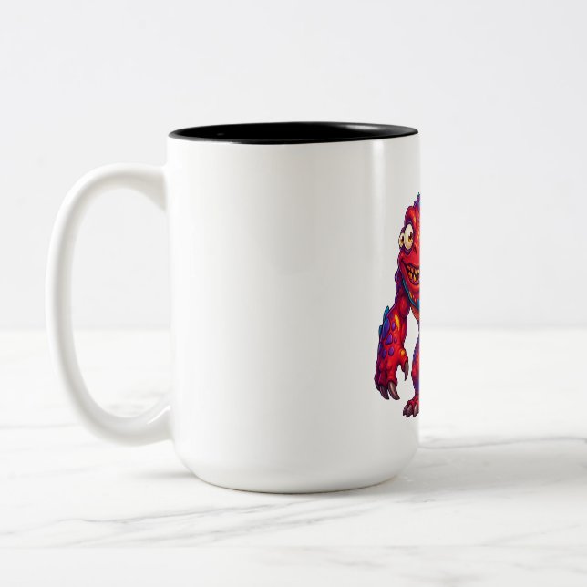 Caneca De Café Em Dois Tons Monstro de Bala de Neon (Esquerda)