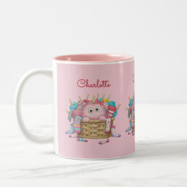 Caneca De Café Em Dois Tons Monstro de Meia Fofo Rosa para Crianças