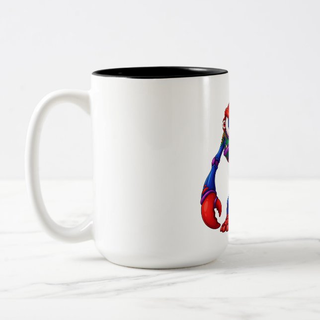 Caneca De Café Em Dois Tons Monstro de Um Olho Vibrante (Esquerda)