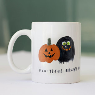 Caneca De Café Em Dois Tons Monstros da Trip Crew Preto Desenho Esboço Hallowe