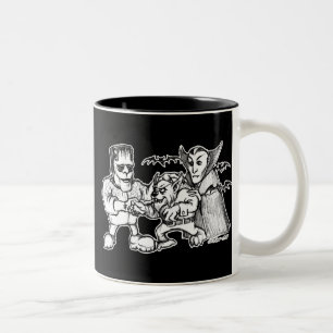 Caneca De Café Em Dois Tons Monstros Engraçados