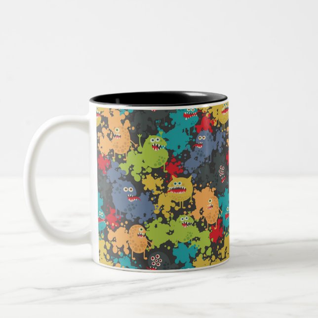 Caneca De Café Em Dois Tons Monstros engraçados fofos (Esquerda)