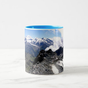 Caneca De Café Em Dois Tons Mont Fort com montanhas e geleiras