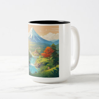 Caneca De Café Em Dois Tons Montagnes et rivières
