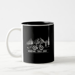 Caneca De Café Em Dois Tons Montanha - Bicicleta de bicicleta de bicicleta