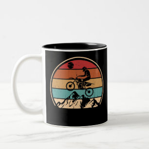 Caneca De Café Em Dois Tons Montanha Bike Vintage MTB Descida ciclismo