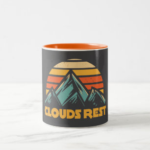 Caneca De Café Em Dois Tons Montanha Clouds Rest Yosemite Réтро Turquesa