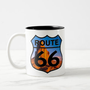 Caneca De Café Em Dois Tons montanha da rota 66