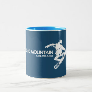 Caneca De Café Em Dois Tons Montanha Echo Snowboarder Colorado