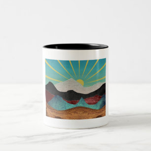 Caneca De Café Em Dois Tons Montanha Fantasia Sunrise