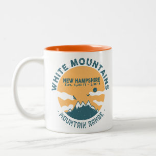 Caneca De Café Em Dois Tons Montanhas brancas New Hampshire - Retro Vintage