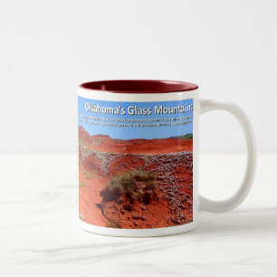 Caneca De Café Em Dois Tons Montanhas de vidro IV - camas do vermelho do