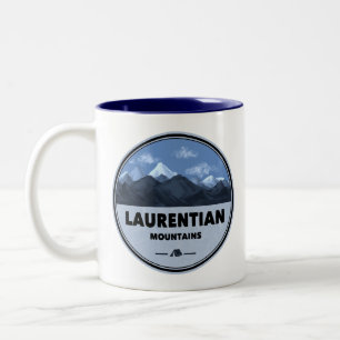 Caneca De Café Em Dois Tons Montanhas Laurentianas Quebec Canadá Camping