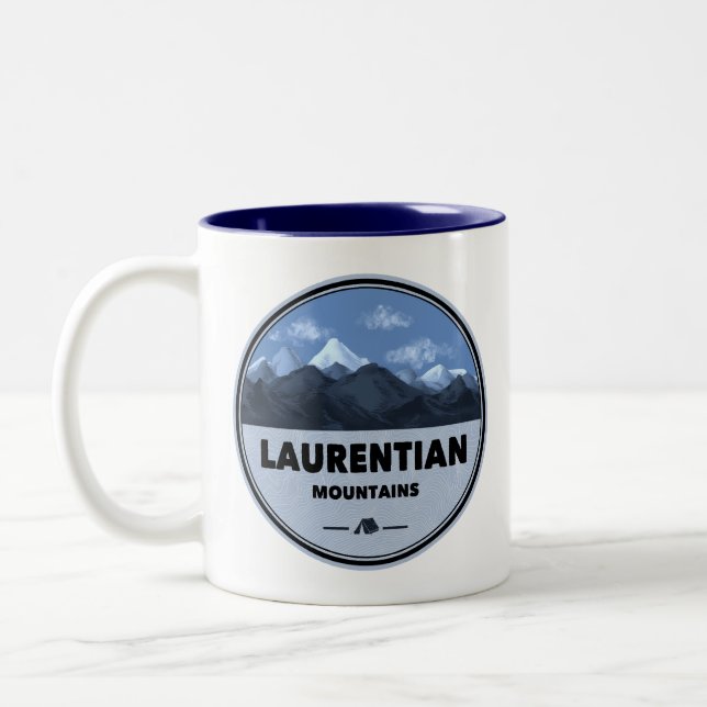 Caneca De Café Em Dois Tons Montanhas Laurentianas Quebec Canadá Camping (Esquerda)