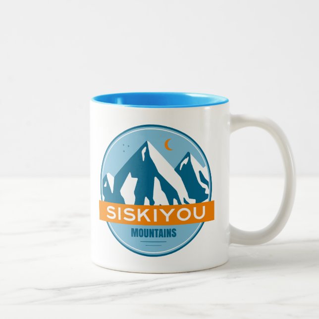 Caneca De Café Em Dois Tons Montanhas Siskiyou Califórnia (Direita)