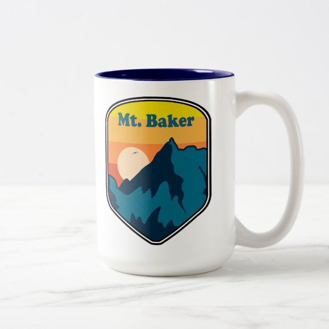 Caneca De Café Em Dois Tons Monte Baker Washington Sunrise (Direita)