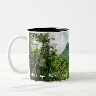 Caneca De Café Em Dois Tons Monte Britton e paisagem de el yunque