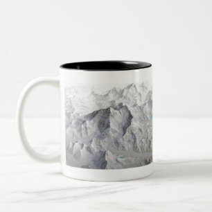 Caneca De Café Em Dois Tons Monte Everest - Mapa 3D Sem Etiquetas