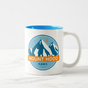 Caneca De Café Em Dois Tons Monte Hood Oregon Stars Moon