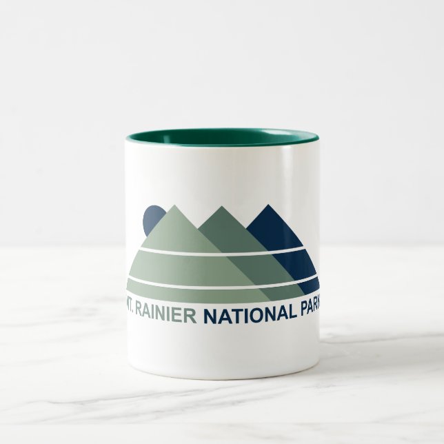 Caneca De Café Em Dois Tons Monte Rainier National Park Mountain Sun (Centro)