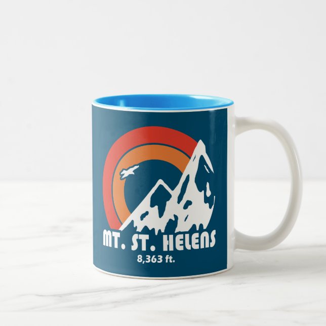 Caneca De Café Em Dois Tons Monte Rua. Helens Washington Sun Eagle (Direita)