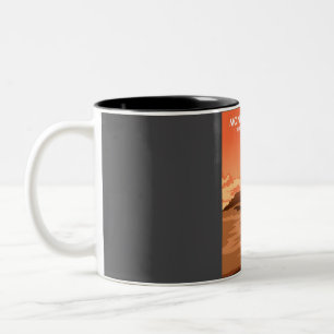Caneca De Café Em Dois Tons Monument Valley Vintage - Mínimo Retro Viagem Post