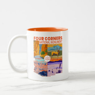 Caneca De Café Em Dois Tons Monumento Nacional de Quatro Cantos com Parques Na