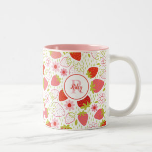Caneca De Café Em Dois Tons Morango Vermelho Cugado