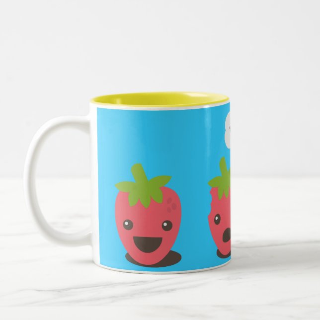 Caneca De Café Em Dois Tons Morangos (WTF?) (Esquerda)