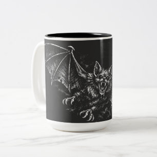 Caneca De Café Em Dois Tons Morcego Arremessador - por BurnsInHell