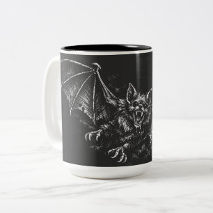 Caneca De Café Em Dois Tons Morcego Arremessador - por BurnsInHell