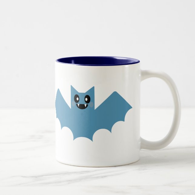 CANECA DE CAFÉ EM DOIS TONS MORCEGO ASSUSTADOR KAWAII (Direita)