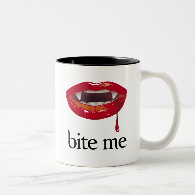 Caneca De Café Em Dois Tons Morda-me vampiro (Direita)