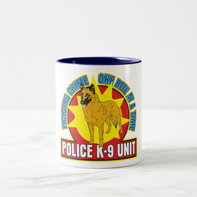 Caneca De Café Em Dois Tons Mordida de Malinois do belga K9 (Centro)