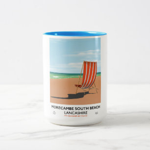 Caneca De Café Em Dois Tons Morecambe South Beach Lancashire poster